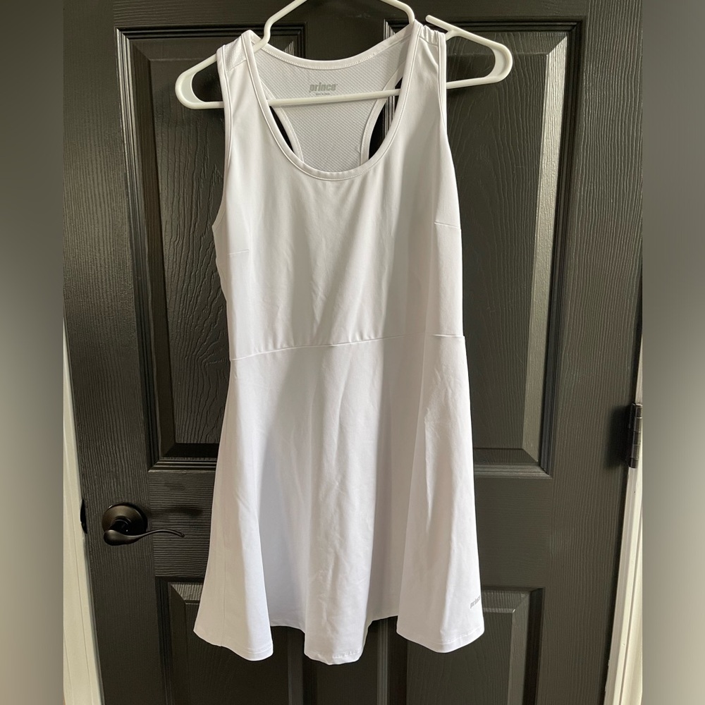 PRINCE Match White Tennis Pickleball Racerback Performance Dress Size Medium - Picture 2 of 7
